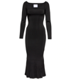 Galvan Atalanta Ribbed-knit Midi Dress In Maroon