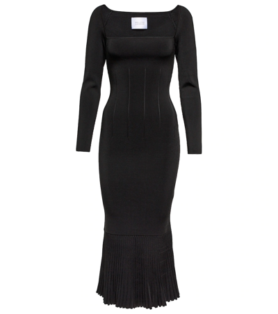 GALVAN ATALANTA RIBBED-KNIT MIDI DRESS