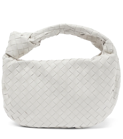 Bottega Veneta Jodie Teen Knotted Intrecciato Leather Tote In White