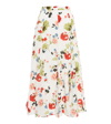 ERDEM CHRISTINA FLORAL SILK MIDI SKIRT