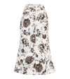 ERDEM VICTORINE FLORAL DENIM MIDI SKIRT