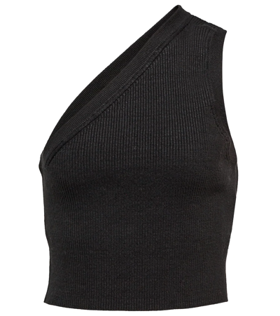 JACQUEMUS LA MAILLE ASCU CROPPED LINEN-BLEND TOP