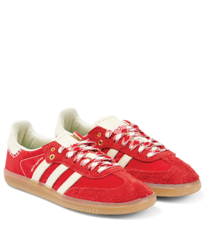 Adidas Originals X Wales Bonner Samba Panelled Nylon Trainers In Red