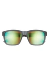 Costa Del Mar Square Polarized Sunglasses In Matte Smoke Crystal/ Green