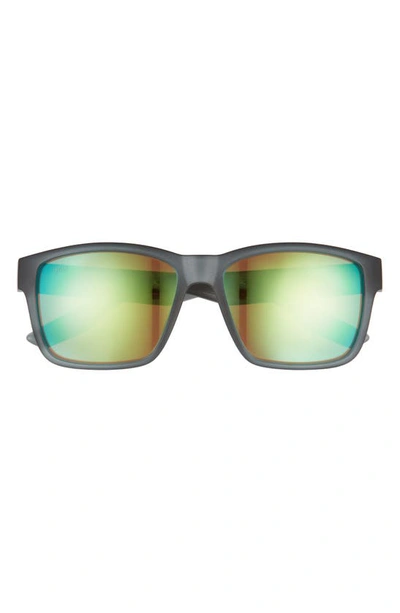 Costa Del Mar Square Polarized Sunglasses In Matte Smoke Crystal/ Green