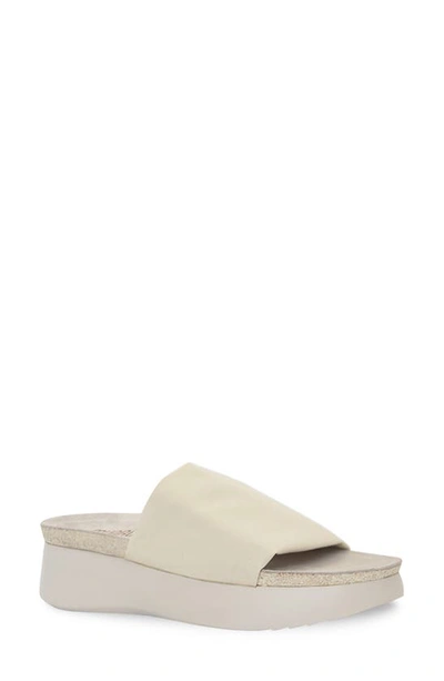 Munro Nalia Slide Sandal In Beige Fabric