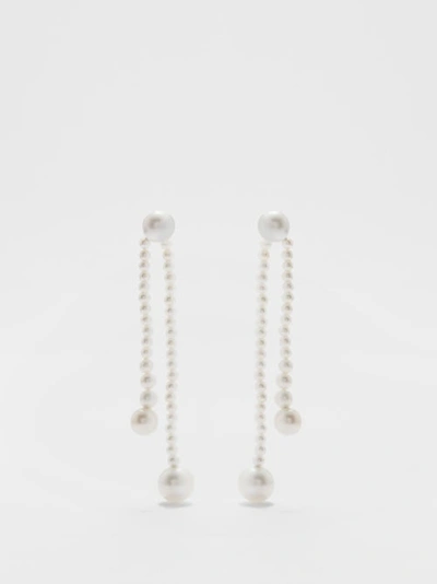 Sophie Bille Brahe Grand Ruban De Perle 14-karat Gold Pearl Earrings In Yg