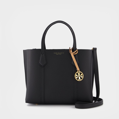 Tory Burch Tasche Tote Perry Small Triple-compartiment Aus Braunem Leder In Black