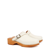 RE/DONE IVORY LEATHER CLOGS