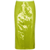 Helmut Lang Green Sequin-embellished Midi Skirt In Green