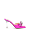 MACH & MACH DOUBLE BOW 95 PINK SATIN MULES