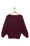 Trina Turk Halima Blouson Sleeve Merino Wool Sweater In Amaranth