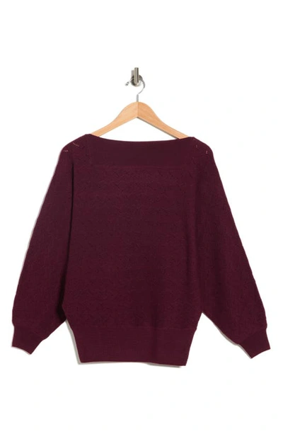 Trina Turk Halima Blouson Sleeve Merino Wool Sweater In Amaranth