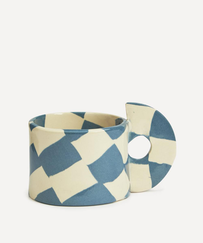 Henry Holland Studio Blue And White Checkerboard Mug