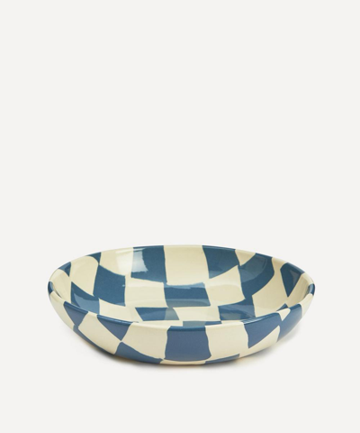 Henry Holland Studio Blue And White Checkerboard Pasta Bowl