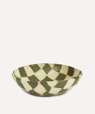 Henry Holland Studio Green And White Checkerboard Salad Bowl