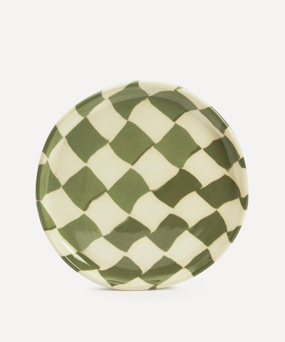 Henry Holland Studio Green And White Checkerboard Side Plate