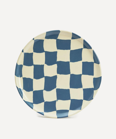 Henry Holland Studio Blue And White Checkerboard Dinner Plate