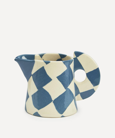 Henry Holland Studio Blue And White Small Checkerboard Milk Jug