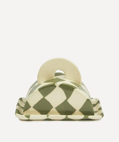 Henry Holland Studio Green And White Checkerboard Butter Dish