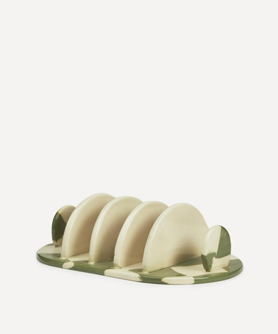 Henry Holland Studio Green And White Checkerboard Toast Rack