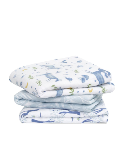 Aden + Anais Outdoor Swaddles (set Of 3) In Blue