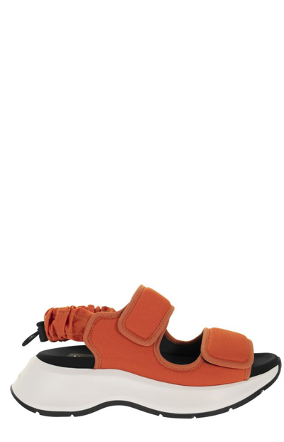 Hogan H585 Touch-strap Sandals In Orange