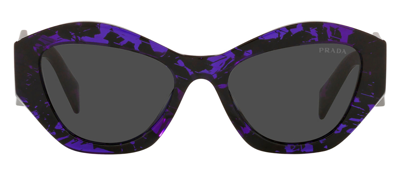 Prada Pr 07ysf 05v5s0 Cat-eye Sunglasses In Grey