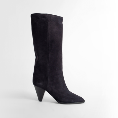 Isabel Marant Étoile Rouxy High Heels Boots In Black Suede