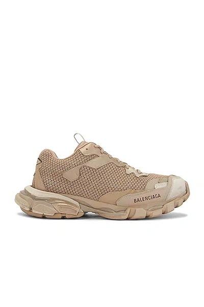 Balenciaga Track.3 Distressed Mesh, Nylon And Rubber Sneakers In Beige Mix