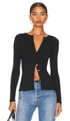 Superdown Sasha Button Top In Black