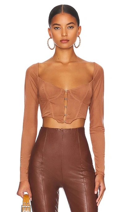 Afrm Grecian Top In Brown