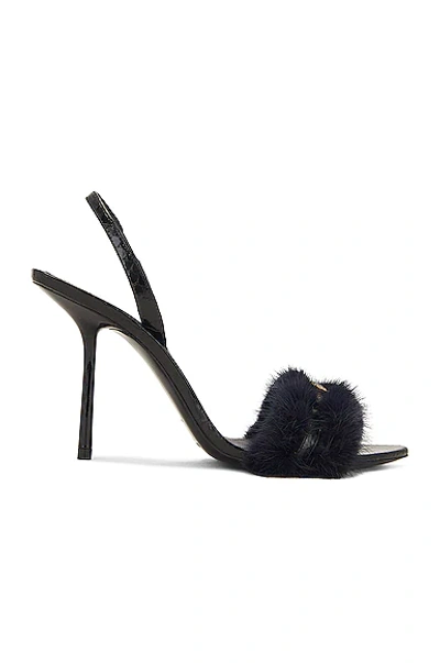 Saint Laurent Ilona Slingback Heels In Blue Notte & Nero