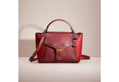 Coach Restored Courier Carryall In Colorblock With Snakeskin Detail In V5/red Apple Multi