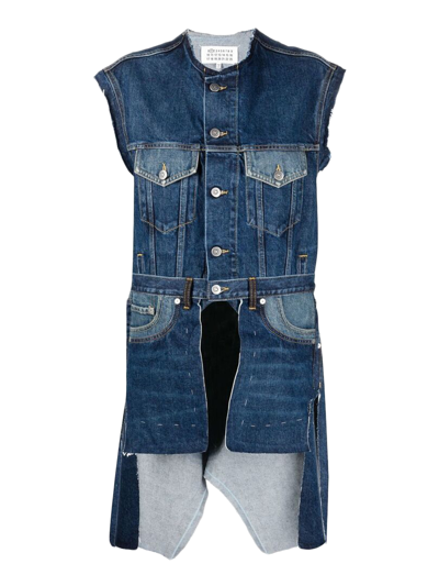 Maison Margiela Indigo Sleeveless Denim Jacket In Navy