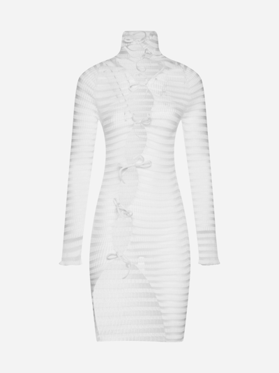 A. Roege Hove Ivy Cut-outs Mini Dress In Optic White/transparent
