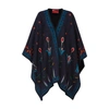 La Doublej Graphic-print Poncho In Iside Nero Placee