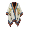La Doublej Graphic-print Poncho In Palme Placee