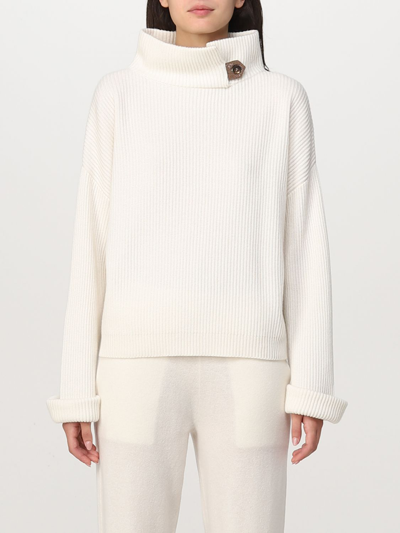 Brunello Cucinelli High-neck Cashmere Sweater In Yellow Cream