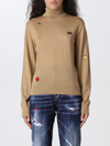 Dsquared2 Turtleneck Sweater In Camel