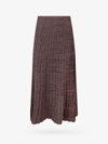 Tory Burch Ribbed-knit Midi Skirt In Red