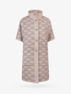 Max Mara Zenica Reversible Monogram-jacquard Coat In Beige