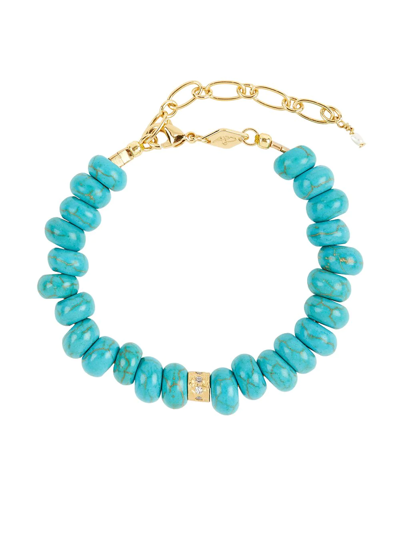 Anni Lu Gold-plated Pacifico Turquoise Beaded Bracelet