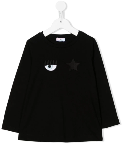 Chiara Ferragni Embroidered-logo Cotton Sweatshirt In 0050 Black