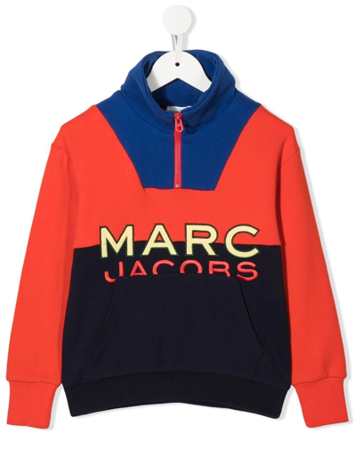 The Marc Jacobs Half-zip Fastening Logo Sweatshirt In Red