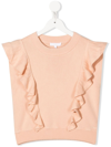 CHLOÉ RUFFLE-DETAIL KNITTED PULLOVER