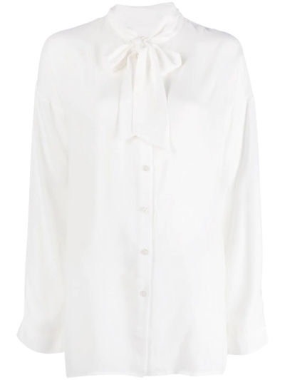 Filippa K Amelia Pussy-bow Shirt In White