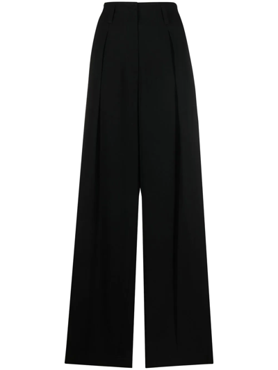 Brunello Cucinelli High-waisted Tapered Trousers In Schwarz