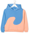 Erl Teen Wave Applique-detail Hoodie In Blau