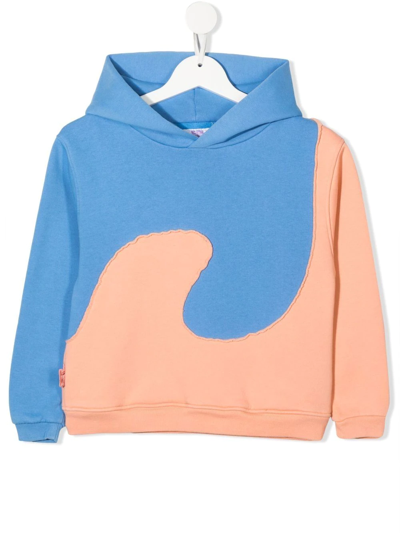 Erl Teen Wave Applique-detail Hoodie In Blue Orange